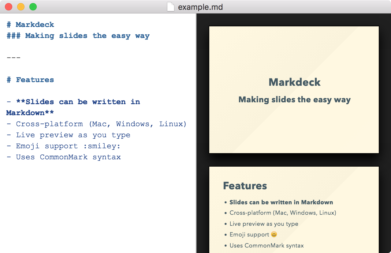 Markdeck - Markdown Presentation Writer